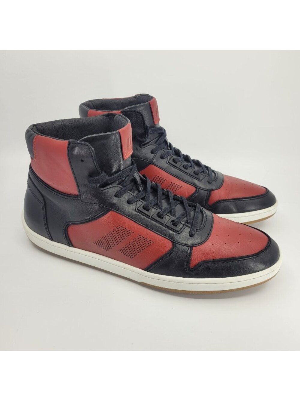 PILOTI Drift Mid Black Red High Top Driving Sneakers Mens Sz 12 *Missing Insoles
